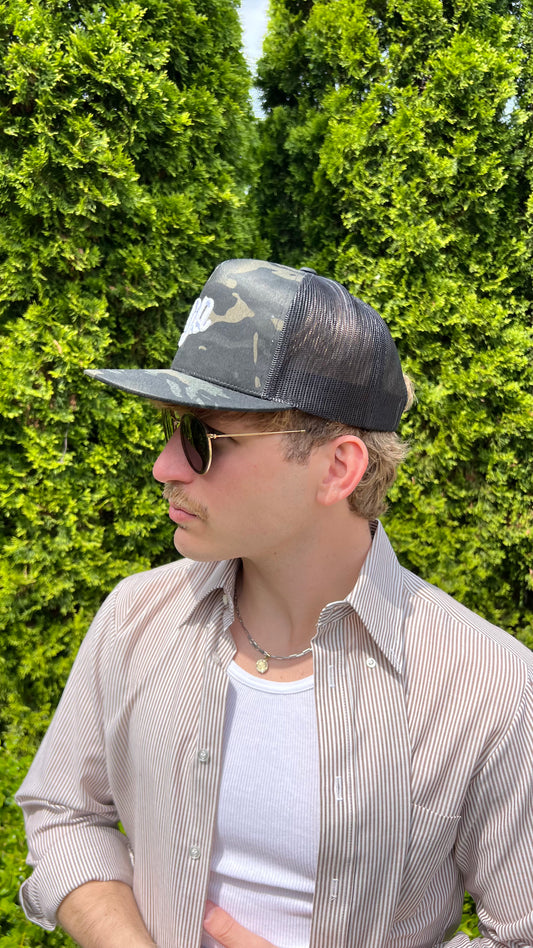 GODS DIARY CAMO TRUCKER SNAPBACK